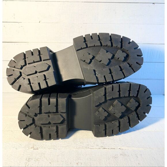 Madden Girl Black Platform Combat Boots Lug Sole Chunky Goth Grunge Booties 7 - Picture 5 of 7